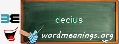 WordMeaning blackboard for decius